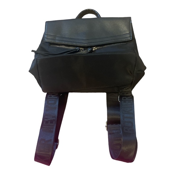 Botkier Trigger Nylon Mini Backpack Black Logo Straps - Picture 4 of 6